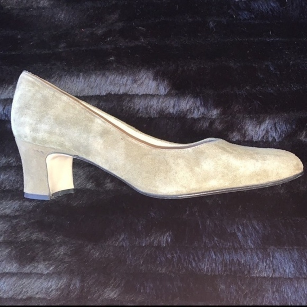 SUEDE SERGIO ZELCER PUMPS OLIVE GRAY SIZE 8